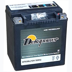Мото аккумулятор DEKAPOWER DTX30L(H) 32Ач 500А о/п 