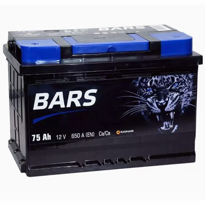 Аккумулятор автомобильный BARS 75Ah (низкий) о.п.