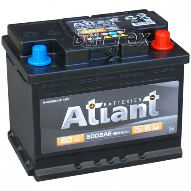 Аккумулятор автомобильный ATLANT Black 60 Ач 500А