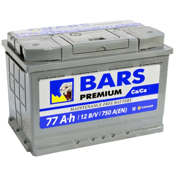 Аккумулятор автомобильный BARS Premium 77Ah 750А обр. пол.  