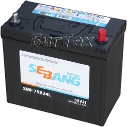Аккумулятор автомобильный SEBANG 75B24L 55 Ач (тонкие клеммы) Аккумулятор автомобильный SEBANG 75B24L 55 Ач (тонкие клеммы)