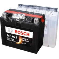 Мото аккумулятор Bosch M6 023 18 Ач (YTX20L-BS) Мото аккумулятор Bosch M6 023 18 Ач (YTX20L-BS)