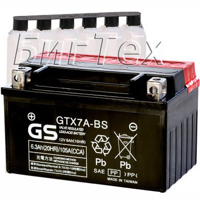 Мото аккумулятор GS GTX7A-BS 6.3 Ач