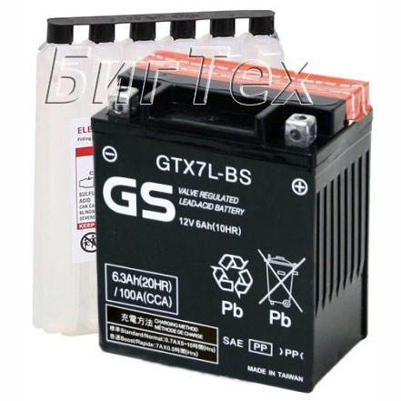 Мото аккумулятор GS GTX7L-BS 6.3 Ач