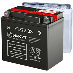 Мото аккумулятор ИРКУТ YTZ7S-BS 5.3 Ач