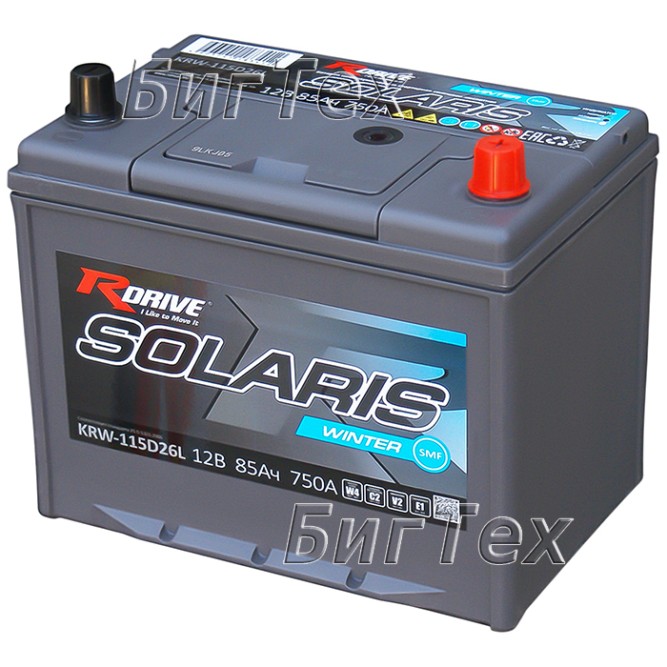 Аккумулятор автомобильный Rdrive Solaris KRW-115D26L CMF 85 Ач