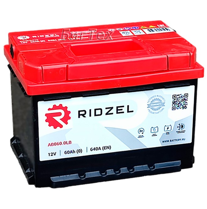 Аккумулятор автомобильный RIDZEL 60 Ah 640А