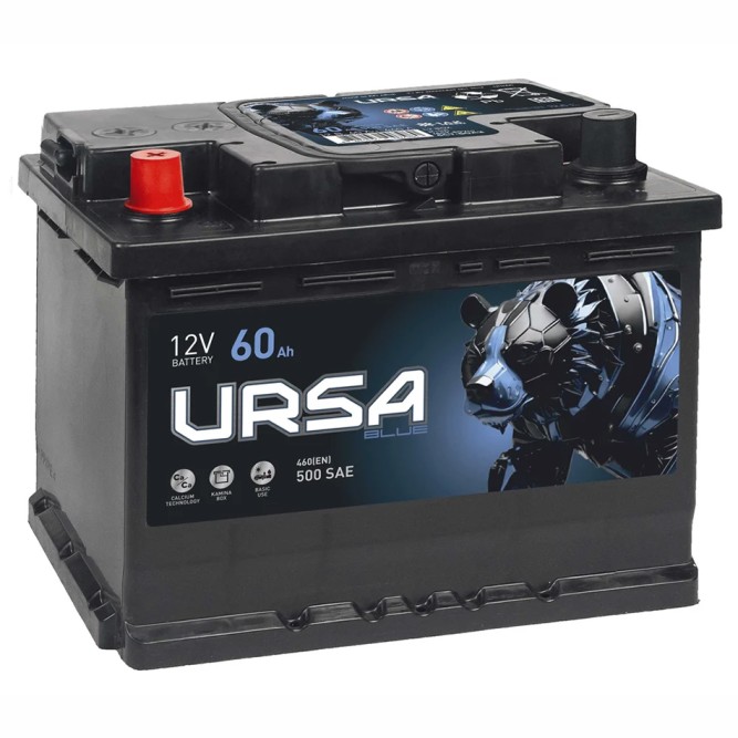 Аккумулятор автомобильный URSA Blue 60Ач 500А UU601 пр. пол. 