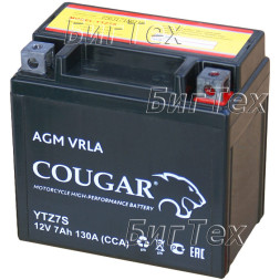 Мото аккумулятор COUGAR YTZ7S AGM VRLA 7 Ач