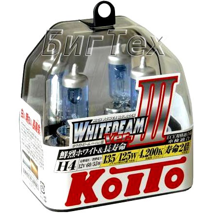 Лампа галогенная Koito H1 Whitebeam III 50w/100w (к-т 2 шт)