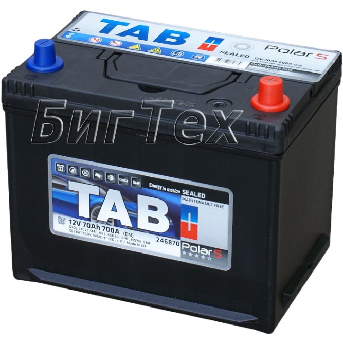 Аккумулятор автомобильный TAB Polar S JIS Asia 70 Ач