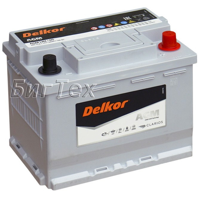 Аккумулятор автомобильный Delkor Start-Stop AGM LN2 60 Ач