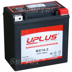 Мото аккумулятор Uplus MX14-3 12Ач 230A (YTX14L-BS)