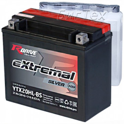 Мото аккумулятор RDrive Silver YTX20HL-BS AGM 21Ач 310A