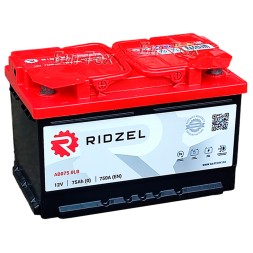 Аккумулятор автомобильный RIDZEL 75 Ah 760 (низкий)