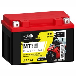 Мото аккумулятор WBR MT12-9 Start-Stop 9Ач 200А (YTX9, YT12A)