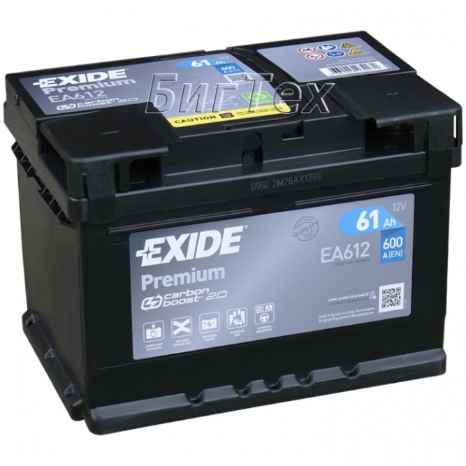 Аккумулятор автомобильный Exide Premium EA612 61 Ач