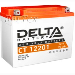 Мото аккумулятор DELTA CT 12201 AGM (YTX20L-BS) 20 Ач Мото аккумулятор DELTA CT 12201 AGM (YTX20L-BS) 20 Ач