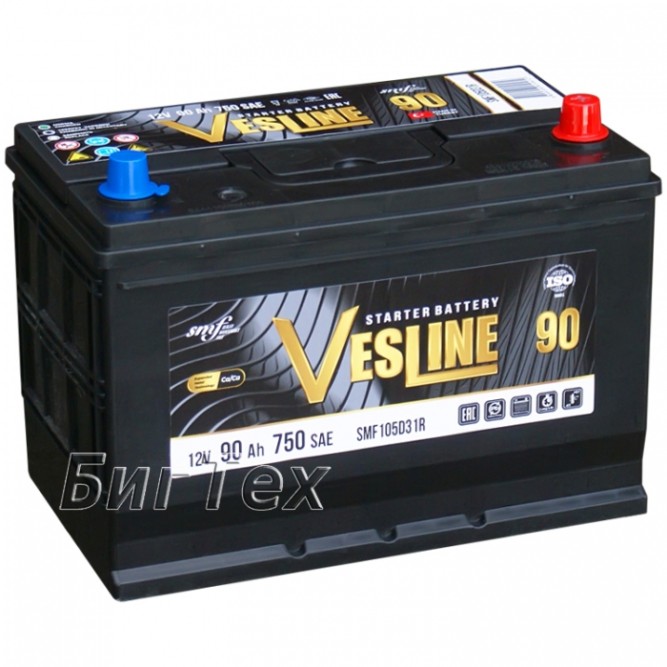 Аккумулятор автомобильный VESLINE SMF 105D31L 90 Ah