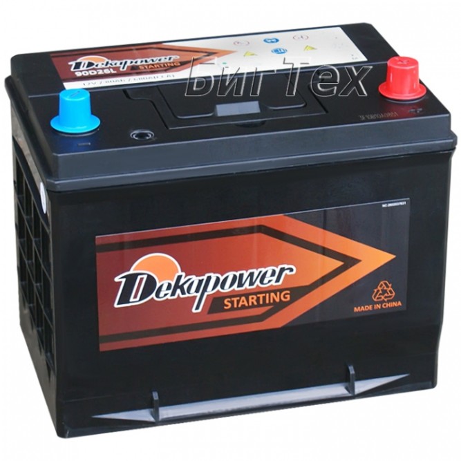 Аккумулятор автомобильный DEKAPOWER 90D26L 80Ач 680А