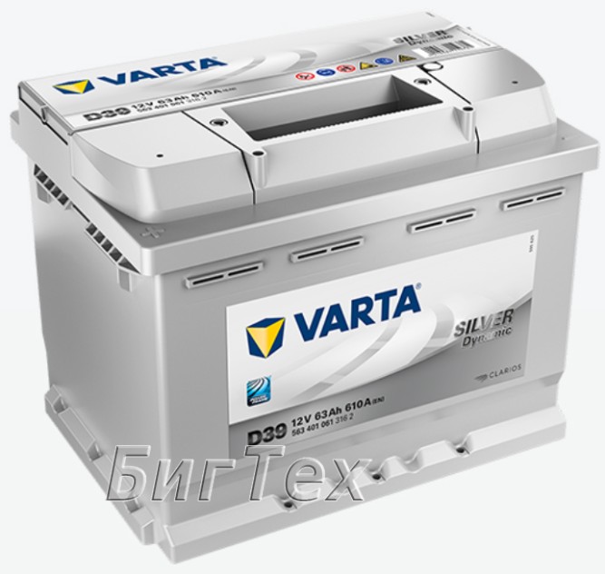 Аккумулятор автомобильный VARTA Silver Dynamic D39, 63 Ач
