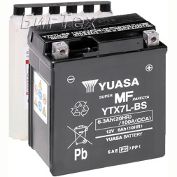 Мото аккумулятор YUASA AGM YTX7L-BS 6.3 Ач