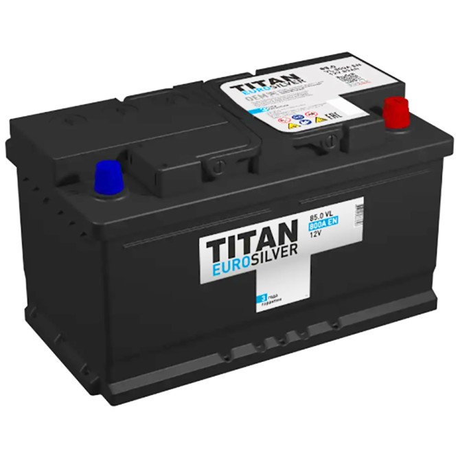 Аккумулятор автомобильный TITAN EURO SILVER 85Ah (низкий)