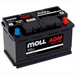 Аккумулятор автомобильный MOLL AGM LN4 Start-Stop 80Ah (80080)