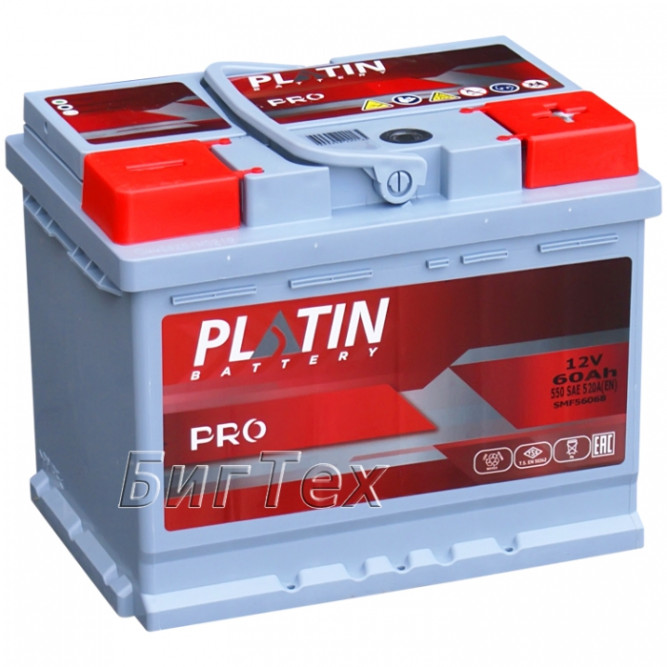 Аккумулятор автомобильный PLATIN PRO L2, 60 Ah
