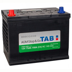 Аккумулятор автомобильный TAB AGM ASIA 75 Ач 750A (57024)