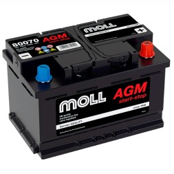 Аккумулятор автомобильный MOLL AGM LN3 Start-Stop 70Ah (80070)
