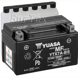 Мото аккумулятор YUASA AGM YTX7A-BS 6.3 Ач