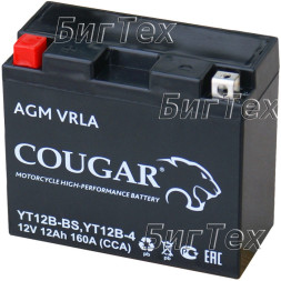 Мото аккумулятор COUGAR YT12B-BS AGM VRLA 12 Ач