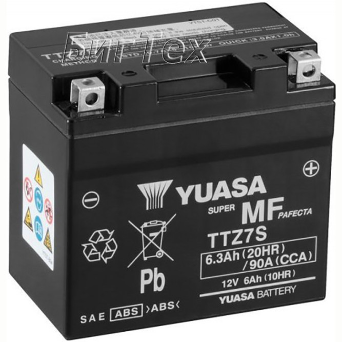 Мото аккумулятор YUASA AGM TTZ7S 6.3 Ач