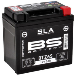 Мото аккумулятор BS BTZ6S SLA 5Ah (YTZ6S)