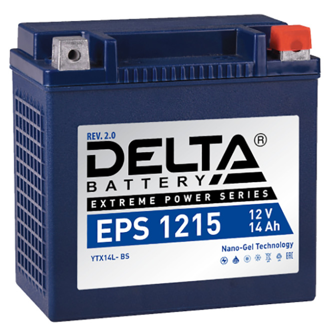 Мото аккумулятор Delta EPS 1215, 14 Ач (YTX14L)