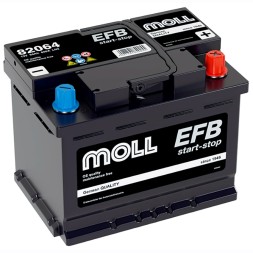 Аккумулятор автомобильный MOLL EFB LN2 Start-Stop 64Ah (82064)