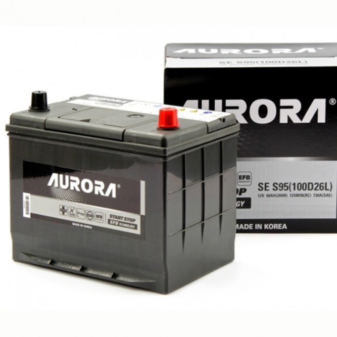 Аккумулятор автомобильный AURORA JIS EFB S95 (110D26L) 68 Ач 730А