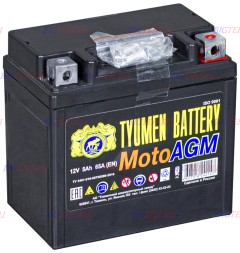 Мото аккумулятор TYUMEN AGM 6МТС-5 5Ач 65А о.п.