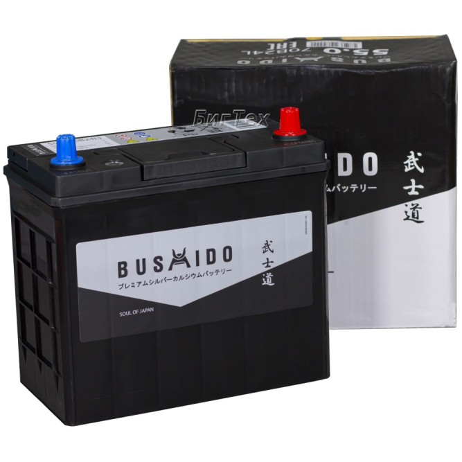 Аккумулятор автомобильный BUSHIDO SJ 70B24L 55Ah 500A о.п