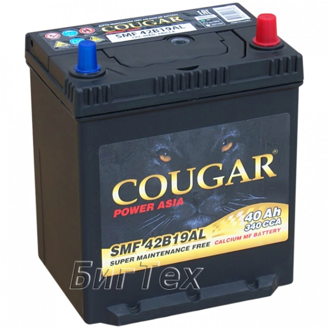 Аккумулятор автомобильный COUGAR SMF 42B19AL 40 Ач