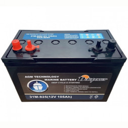 Аккумулятор лодочный DEKAPOWER AGM Marine 31M-825 105 Ач Аккумулятор лодочный DEKAPOWER AGM Marine 31M-825 105 Ач