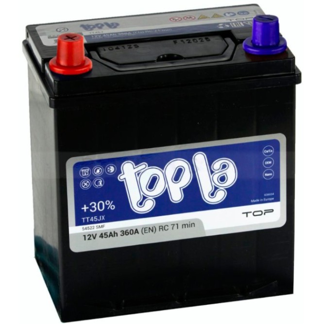 Аккумулятор автомобильный TOPLA Top JIS 45Ач 360A 118145
