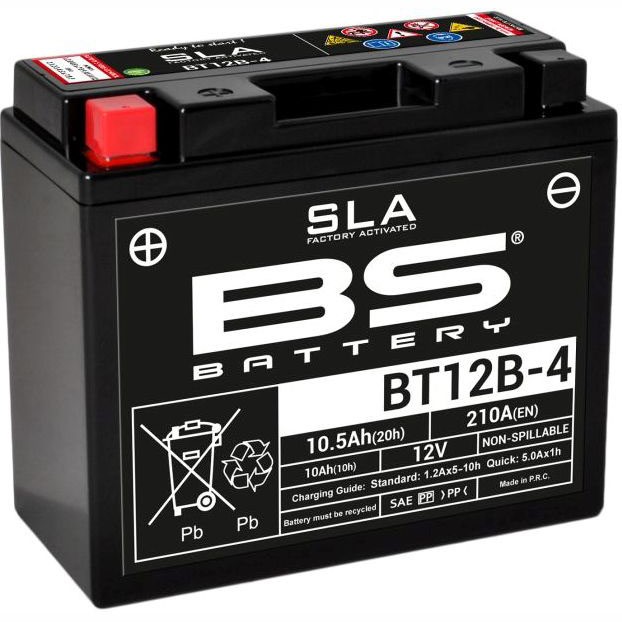 Мото аккумулятор BS BT12B SLA 10.5Ah (YT12B-4)