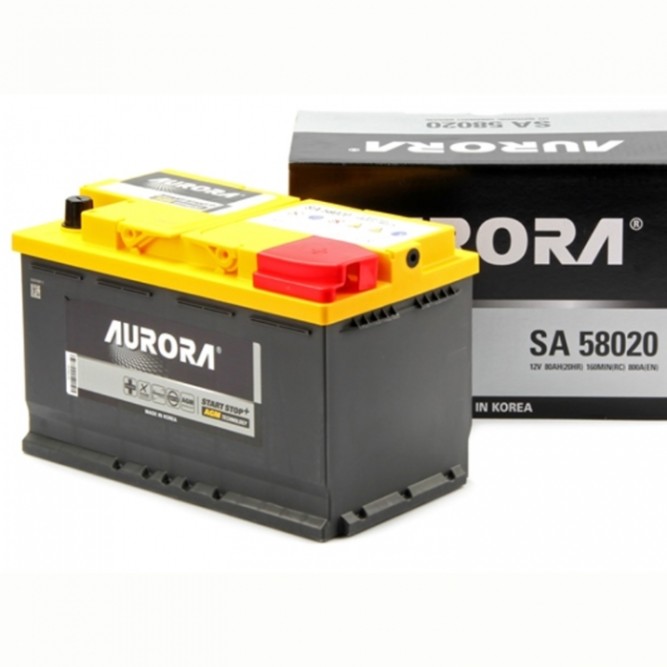 Аккумулятор автомобильный AURORA DIN AGM SA 56020 L4 60 Ач