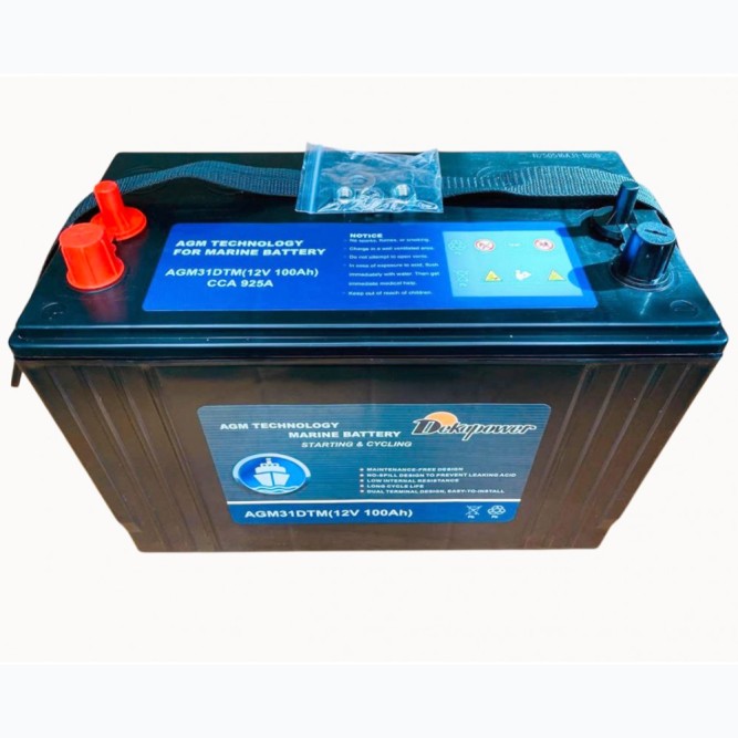Аккумулятор лодочный DEKAPOWER Marine AGM31DTM 100Ah 925A