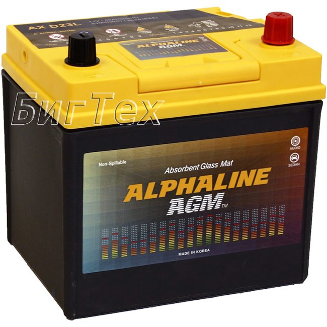 Аккумулятор автомобильный Alphaline AGM AX S55D23L 65 Ач