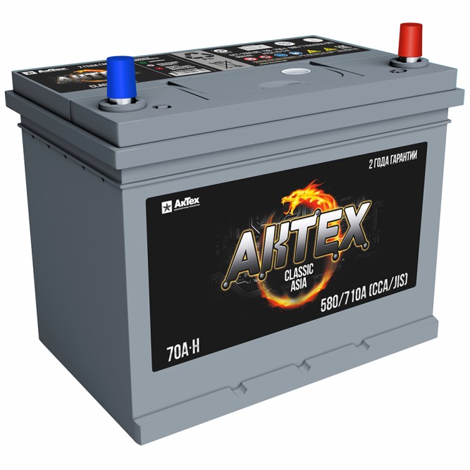 Аккумулятор автомобильный АКТЕХ CLASSIC ASIA 80D26L 70 Ач 580A
