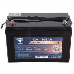 Аккумулятор литиевый тяговый Rutrike LiFePO4 105Ah 12V Аккумулятор литиевый тяговый Rutrike LiFePO4 105Ah 12V