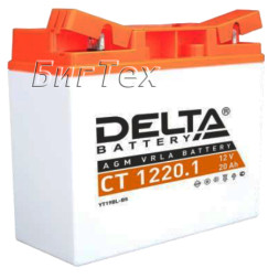 Мото аккумулятор DELTA CT 1220.1 AGM (YT19BL-BS) 20 Ач